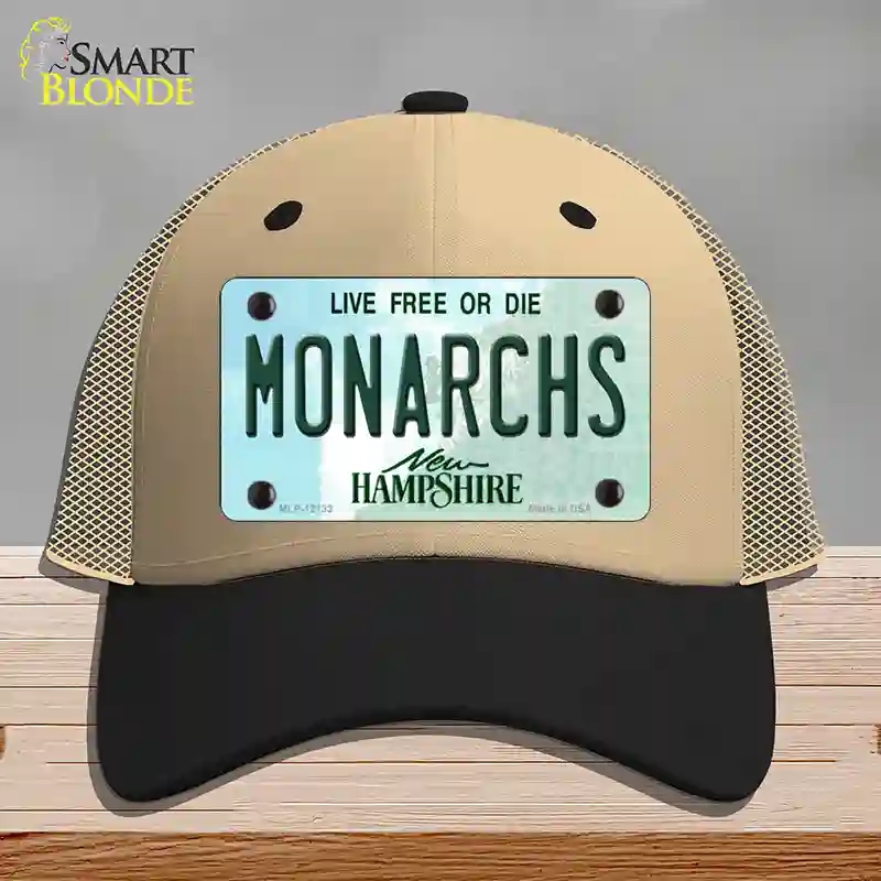 HAT02-MLP-12133 Monarchs   Hampshire Novelty License Plate Hat, Mesh - Khaki & Black
