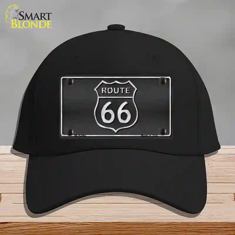 HAT03-MLP-094 Route 66 Shield Novelty License Plate Hat, Cotton - Black