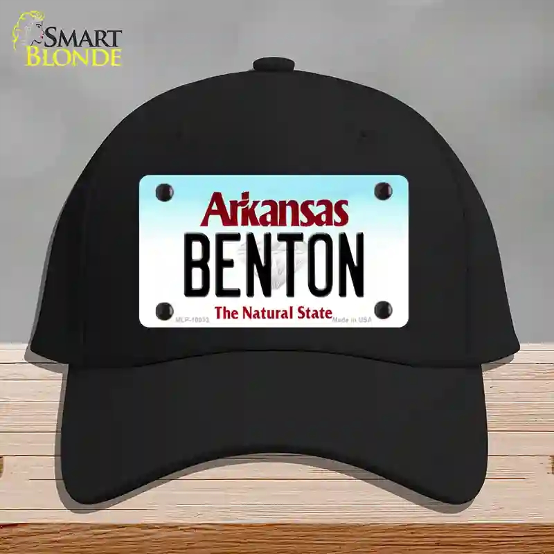 HAT03-MLP-10033 Benton Arkansas Novelty License Plate Hat, Cotton - Black