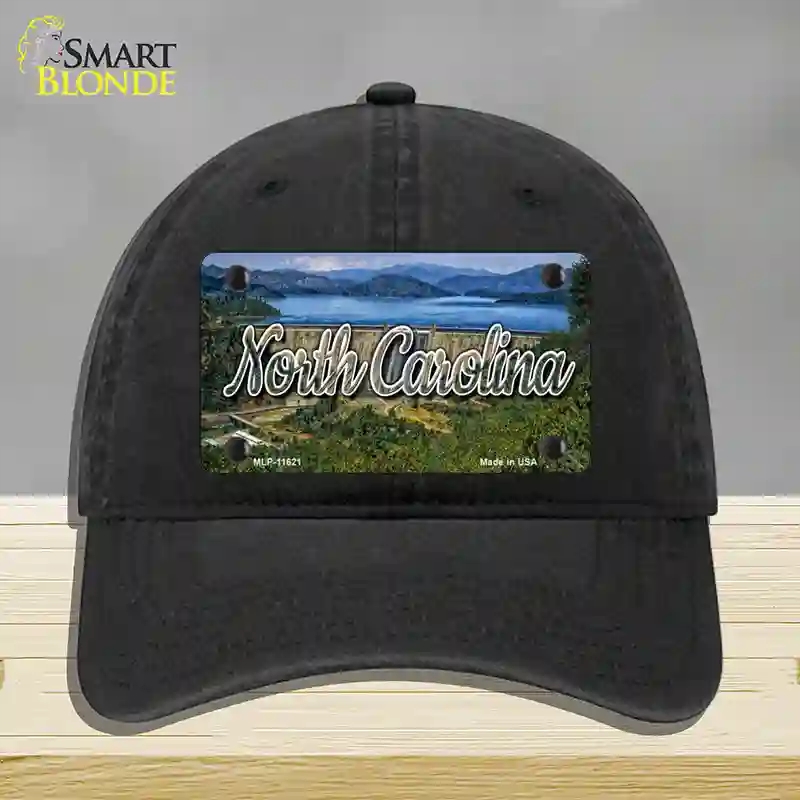 HAT07-MLP-11621 North Carolina Dam State Novelty License Plate Hat, Unconstructed Cotton - Black