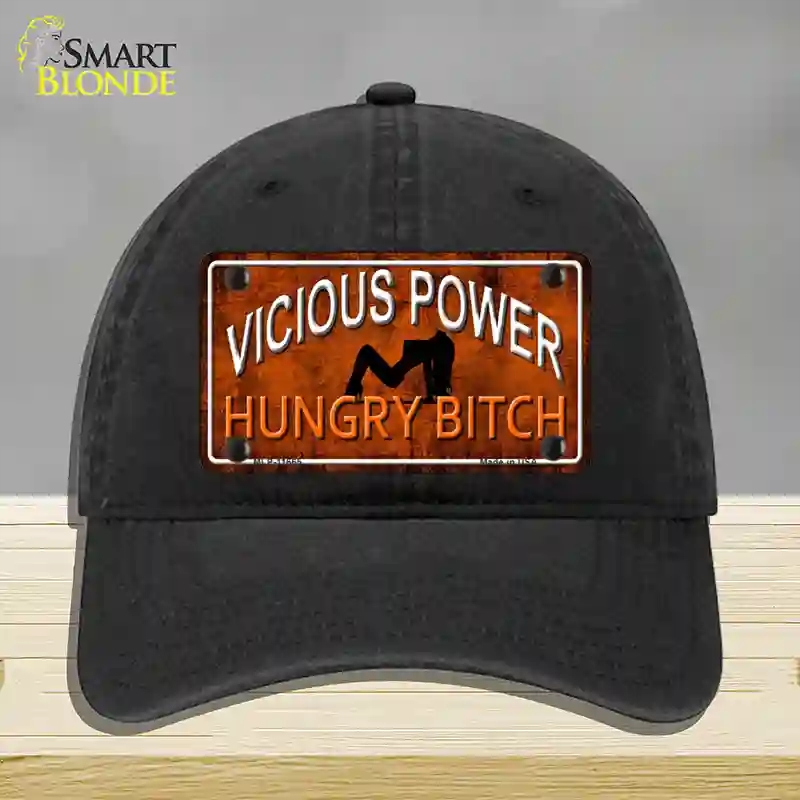 HAT07-MLP-11665 Vicious Power Novelty License Plate Hat, Unconstructed Cotton - Black