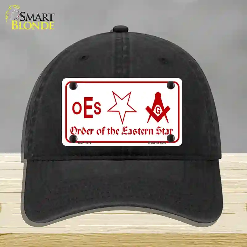 HAT07-MLP-1176 Order of the Eastern Star Novelty License Plate Hat, Unconstructed Cotton - Black