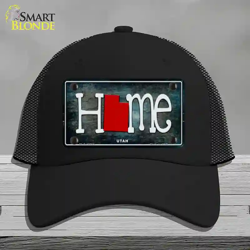 HAT01-MLP-12035 Utah Home State Outline Novelty License Plate Hat, Mesh - Black