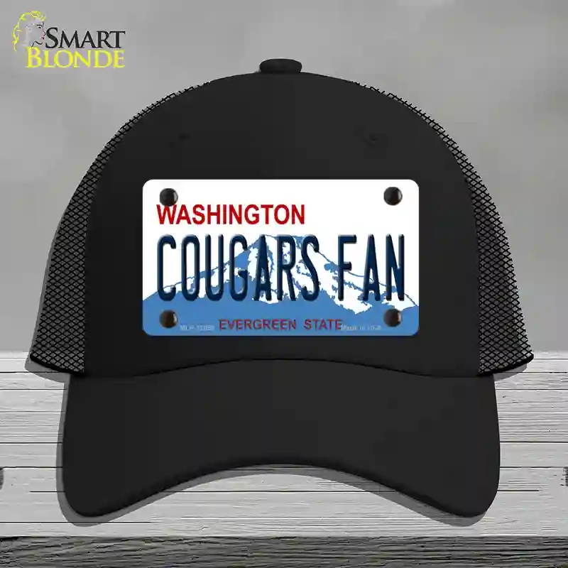 HAT01-MLP-12058 Washington Cougars Fan Novelty License Plate Hat, Mesh - Black