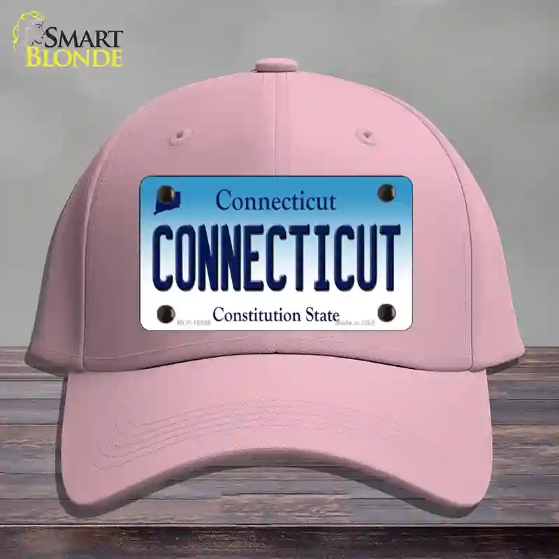 HAT05-MLP-10888 Connecticut State Novelty License Plate Hat, Cotton - Pink