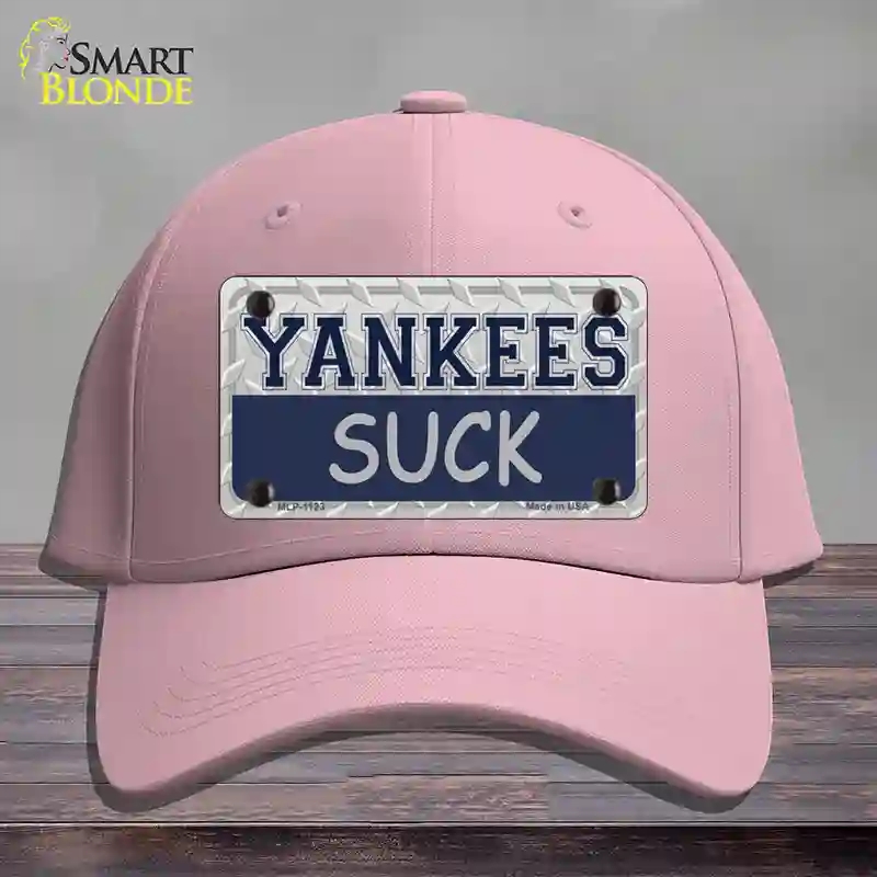 HAT05-MLP-1123 Yankees Suck Novelty License Plate Hat, Cotton - Pink