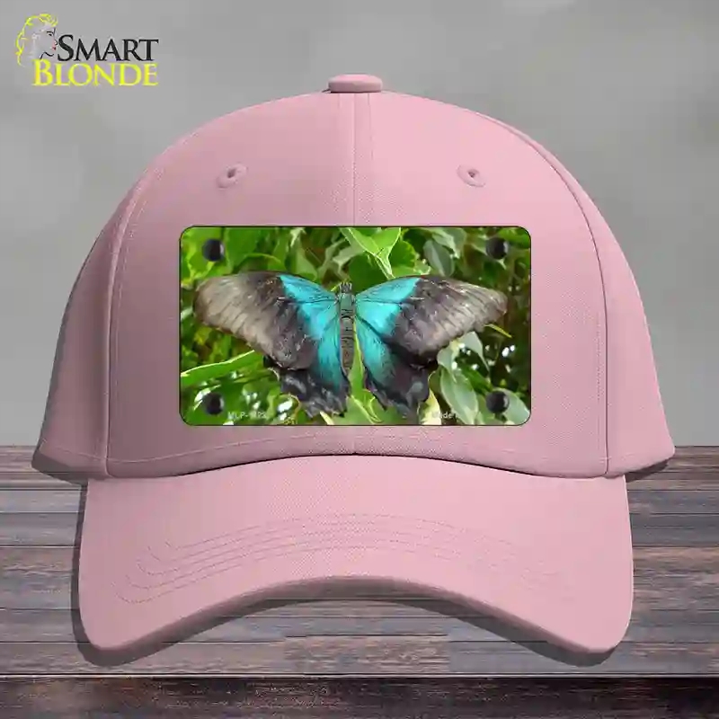 HAT05-MLP-11237 Butterfly Blue & Black Novelty License Plate Hat, Cotton - Pink