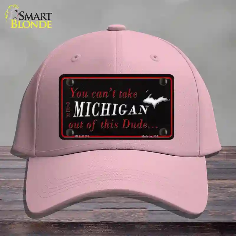 HAT05-MLP-11276 Michigan Dude Novelty License Plate Hat, Cotton - Pink