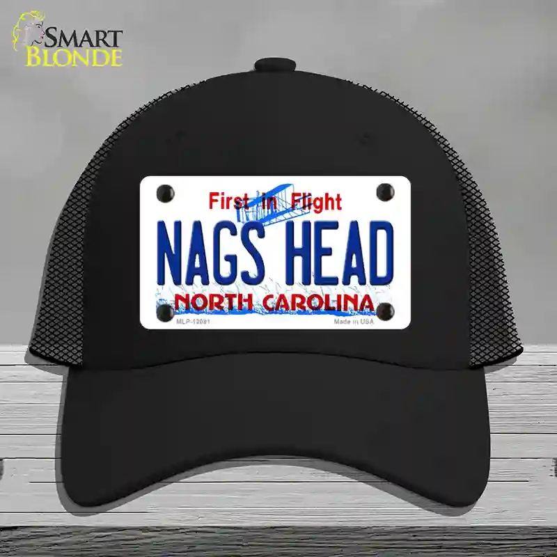 HAT01-MLP-12091 Nags Head North Carolina State Novelty License Plate Hat, Mesh - Black