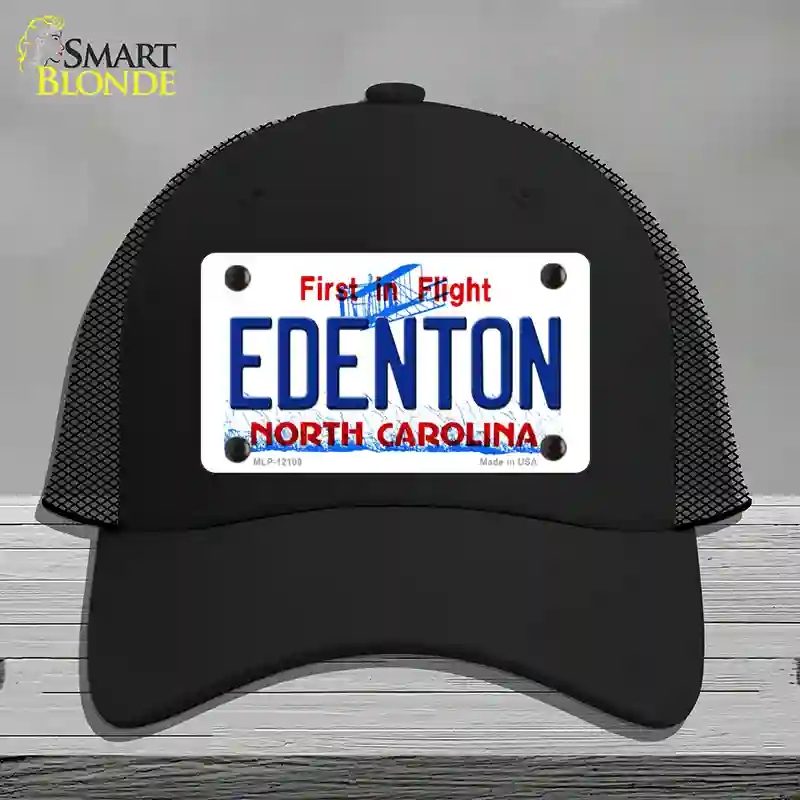 HAT01-MLP-12109 Edenton North Carolina State Novelty License Plate Hat, Mesh - Black