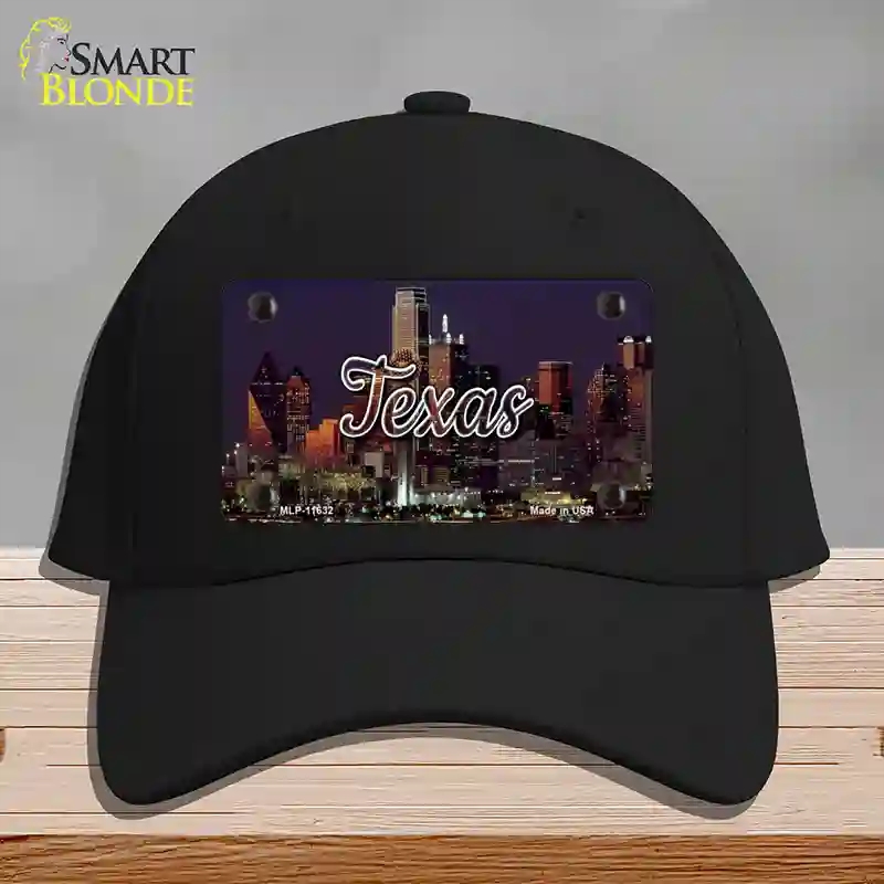 HAT03-MLP-11632 Texas City Lights Novelty License Plate Hat, Cotton - Black