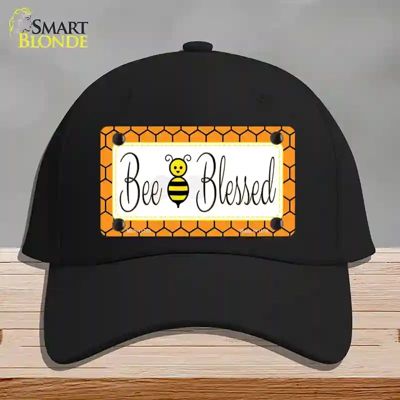 HAT03-MLP-11723 Bee Blessed Simple Novelty License Plate Hat, Cotton - Black