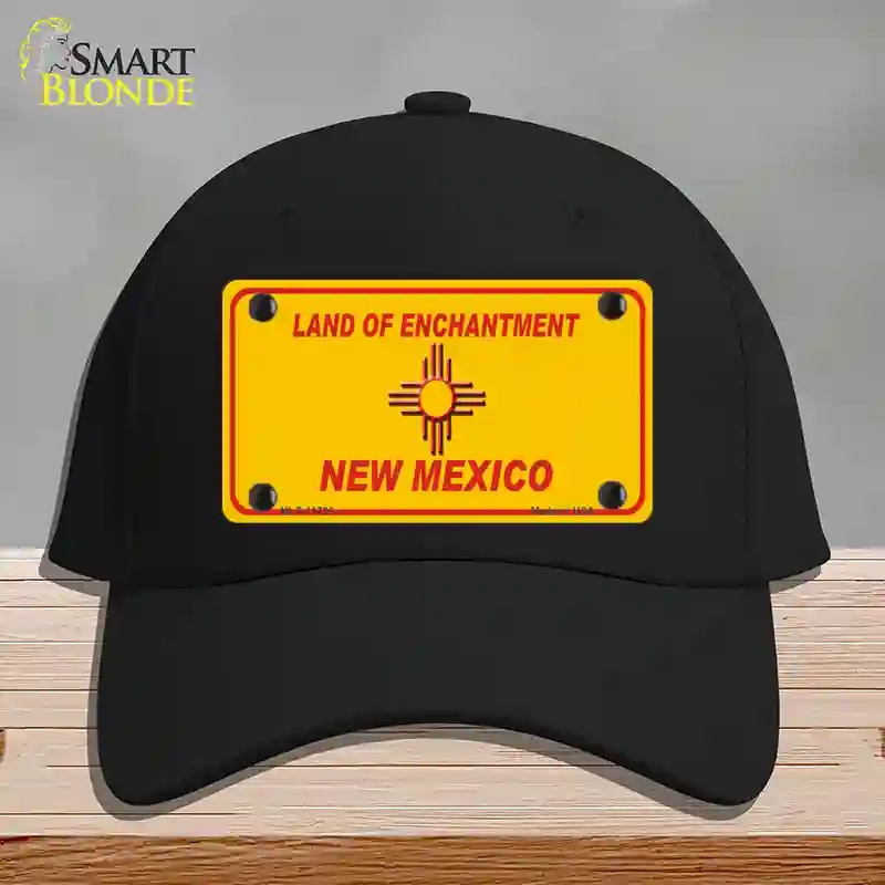 HAT03-MLP-11736   Mexico Blank Yellow State Novelty License Plate Hat, Cotton - Black