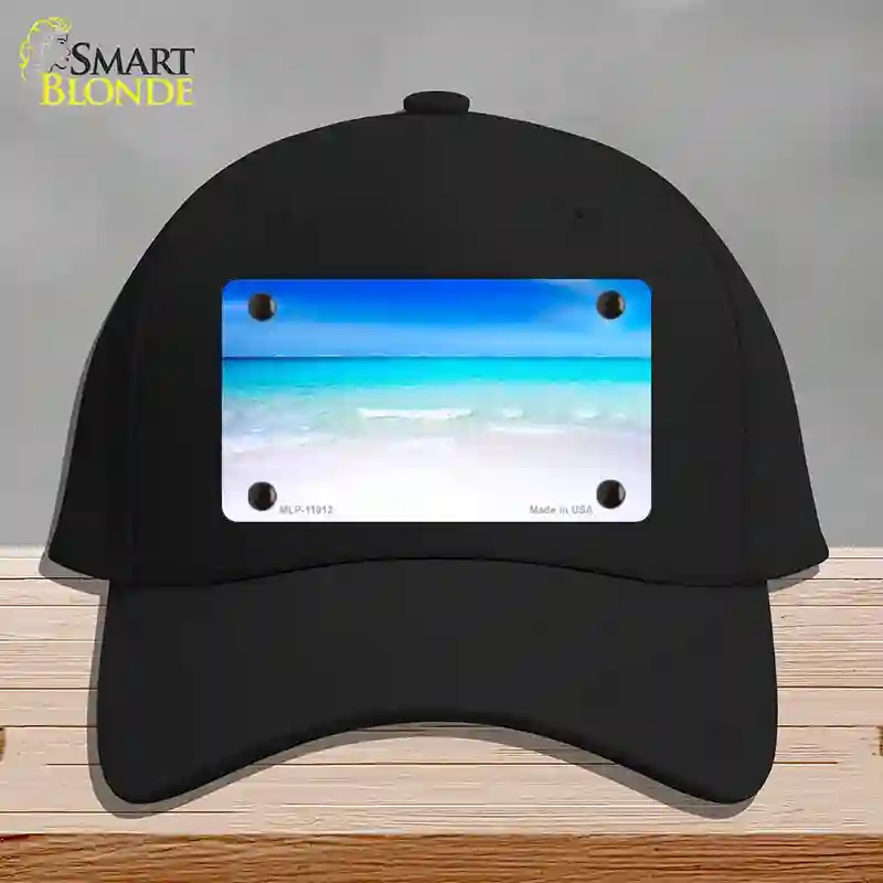 HAT03-MLP-11912 Beach Scene Novelty License Plate Hat, Cotton - Black