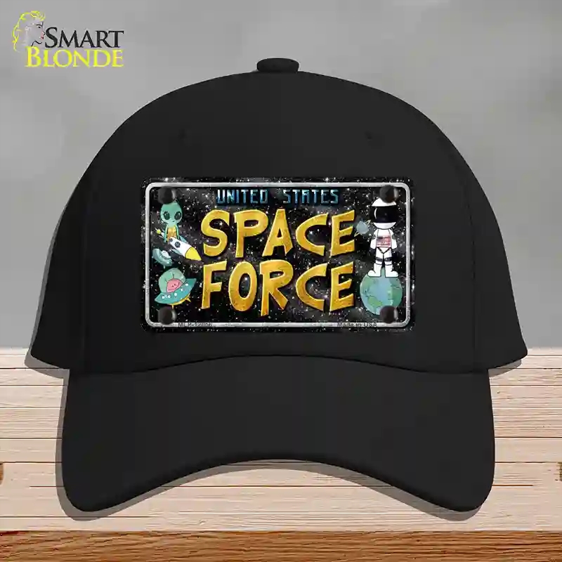 HAT03-MLP-12056 Space Force Novelty License Plate Hat, Cotton - Black