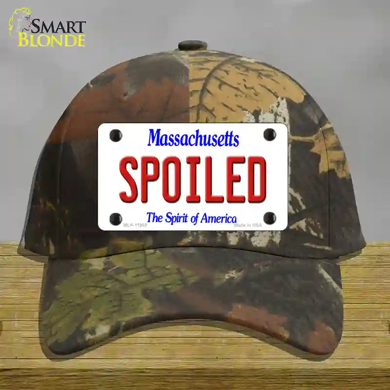 HAT06-MLP-11002 Spoiled Massachusetts Novelty License Plate Hat, Cotton - Camouflage