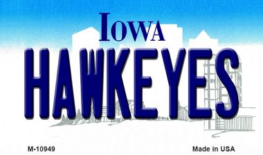 M-10949 3.5 x 2 in. Hawkeyes Iowa State License Plate Novelty Magnet
