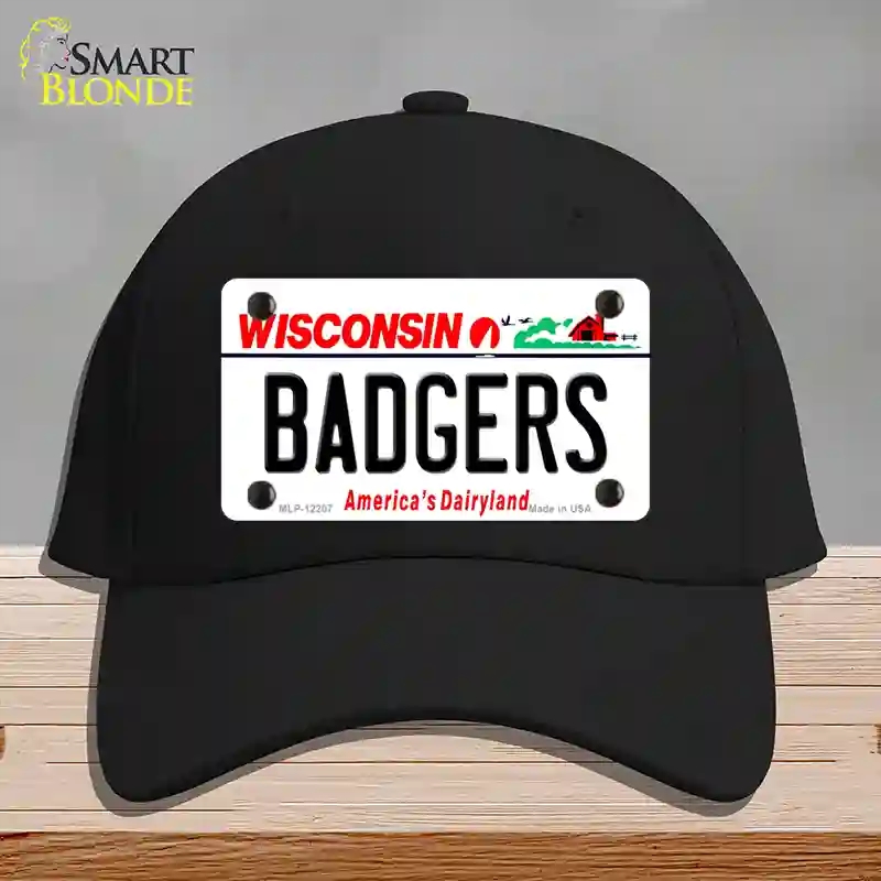 HAT03-MLP-12207 decalrs Wisconsin Novelty License Plate Hat, Cotton - Black