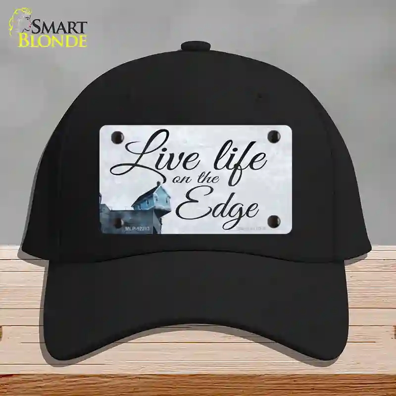 HAT03-MLP-12213 Live Life on the Edge Novelty License Plate Hat, Cotton - Black