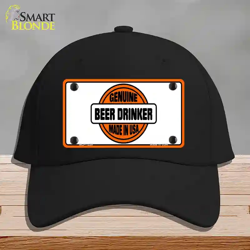 HAT03-MLP-1228 Genuine Beer Drinker Novelty License Plate Hat, Cotton - Black