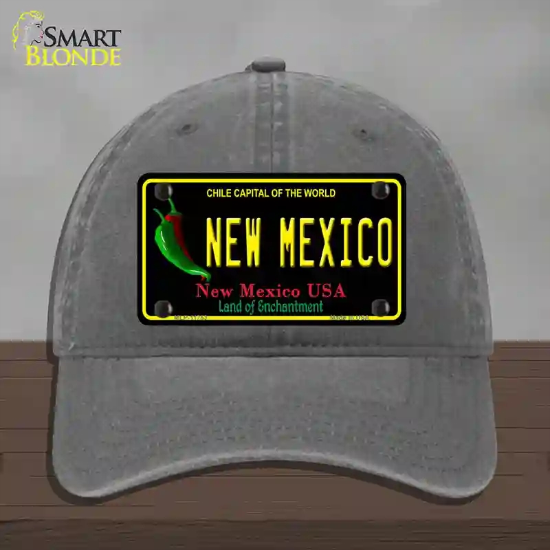 HAT08-MLP-11753   Mexico Black State Novelty License Plate Hat, Unconstructed Cotton - Charcoal