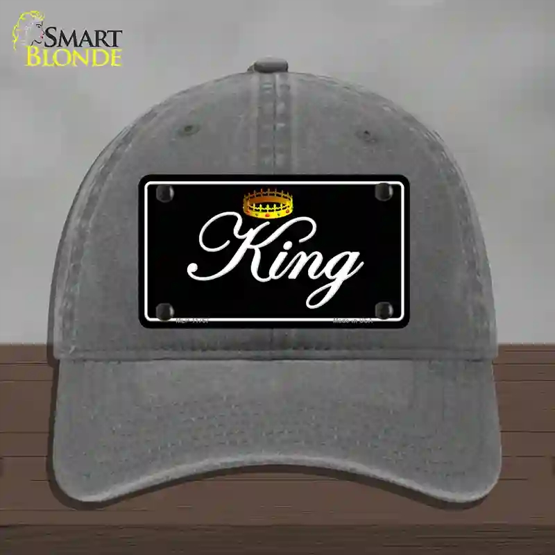 HAT08-MLP-11767 King Novelty License Plate Hat, Unconstructed Cotton - Charcoal