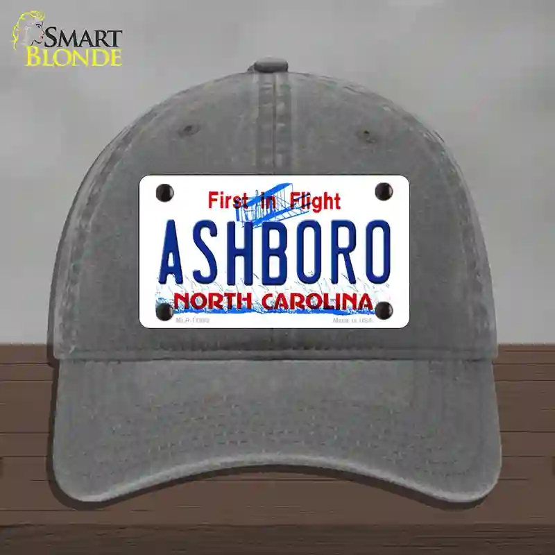 HAT08-MLP-11843 Ashboro North Carolina Novelty License Plate Hat, Unconstructed Cotton - Charcoal