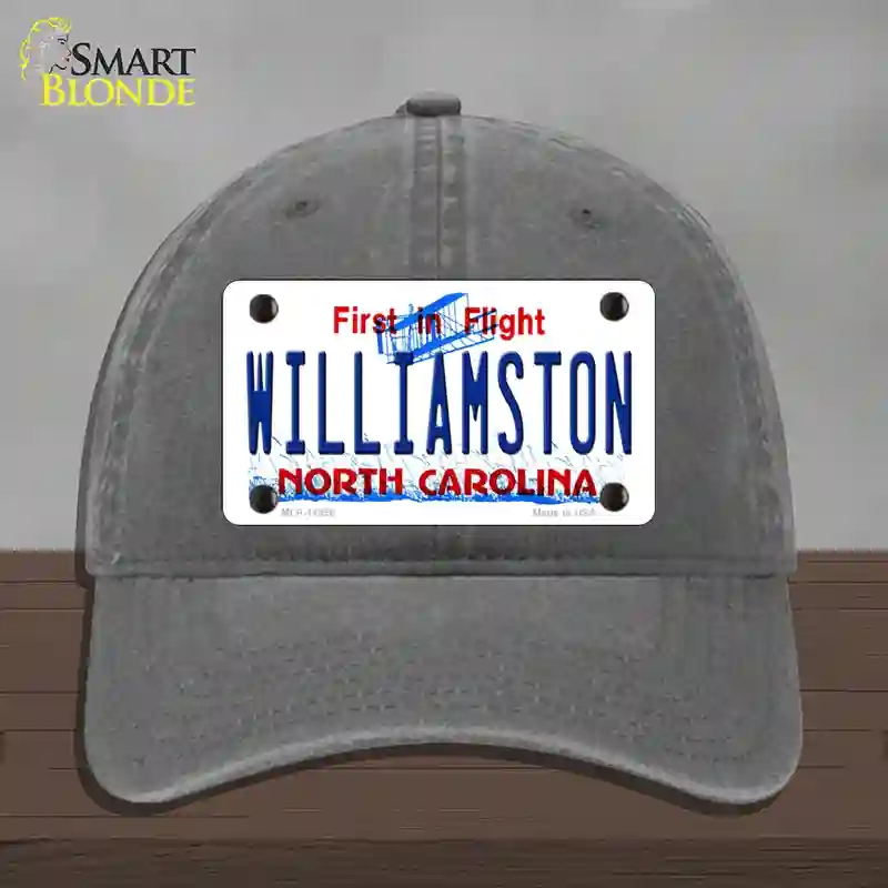 HAT08-MLP-11858 Williamston North Carolina Novelty License Plate Hat, Unconstructed Cotton - Charcoal
