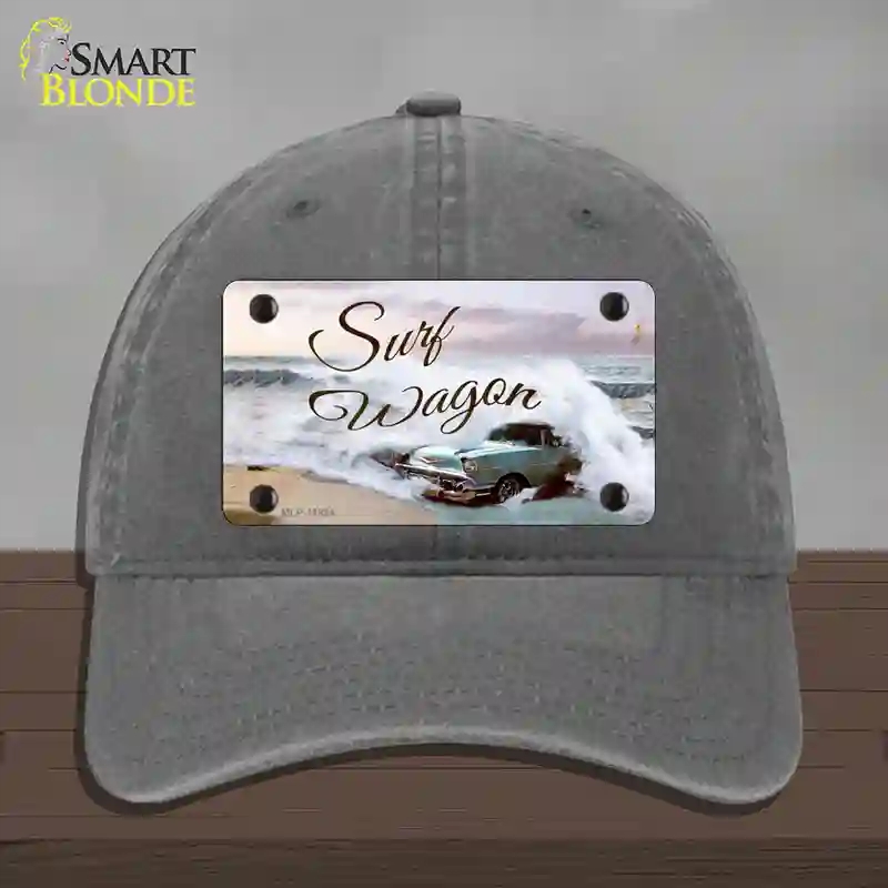 HAT08-MLP-11894 Surf Wagon Novelty License Plate Hat, Unconstructed Cotton - Charcoal