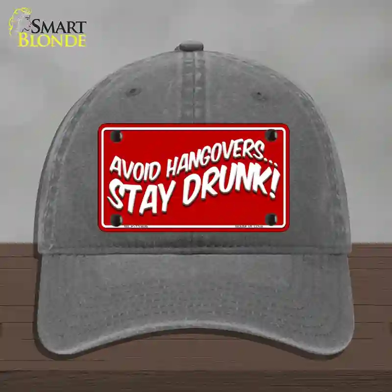 HAT08-MLP-11906 Avoid Hangovers Novelty License Plate Hat, Unconstructed Cotton - Charcoal