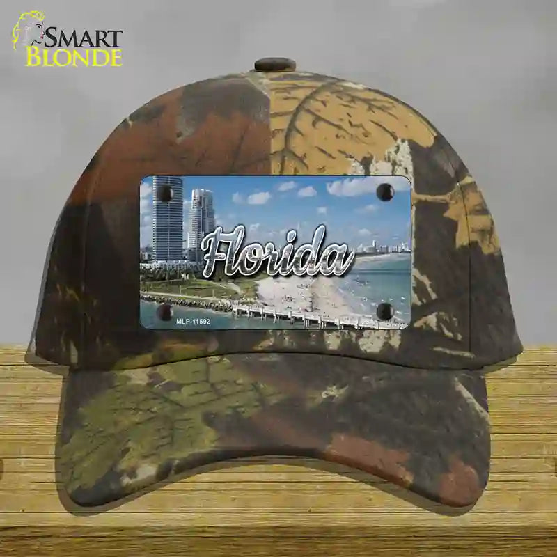HAT06-MLP-11592 Florida White Sand Beach State Novelty License Plate Hat, Cotton - Camoflauge