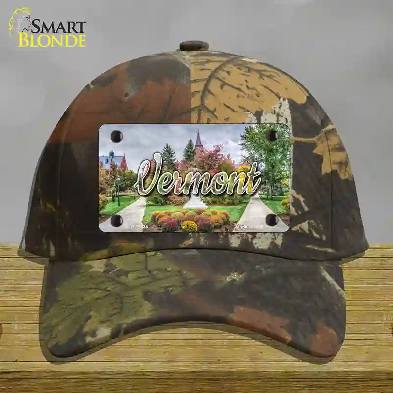 HAT06-MLP-11635 Vermont State Building State Novelty License Plate Hat, Cotton - Camouflage