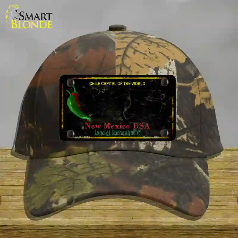 HAT06-MLP-11755   Mexico Black Blank Rusty State Novelty License Plate Hat, Cotton - Camoflauge