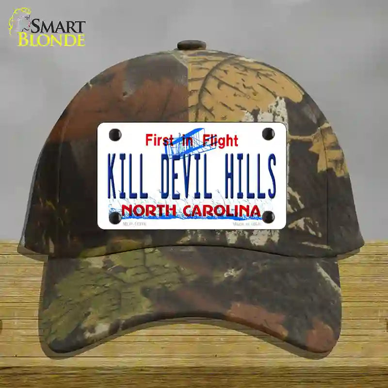 HAT06-MLP-11818 Kill Devil Hills North Carolina Novelty License Plate Hat, Cotton - Camoflauge