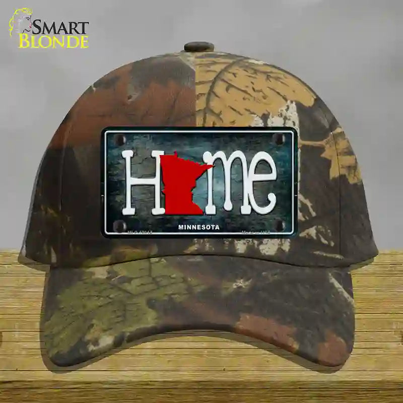 HAT06-MLP-12014 Minnesota Home State Outline Novelty License Plate Hat, Cotton - Camoflauge