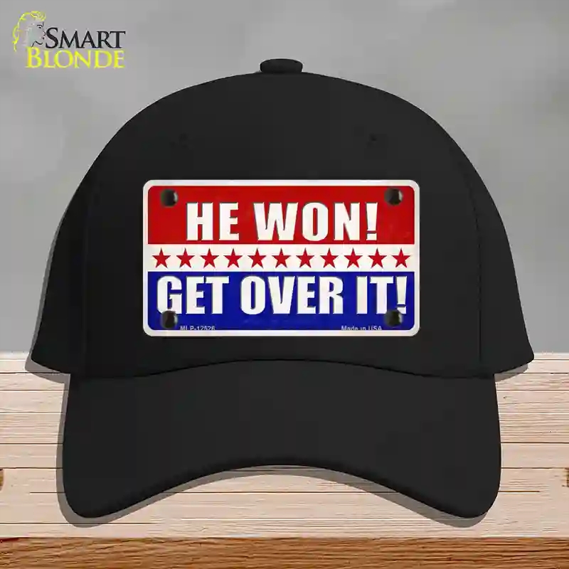 HAT03-MLP-12526 Trump Won Get Over It Novelty License Plate Hat, Cotton - Black
