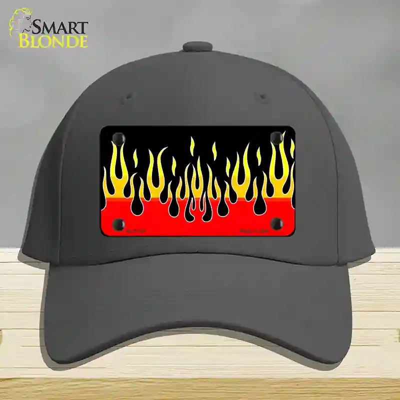 HAT04-MLP-021 Flames Novelty License Plate Hat, Cotton - Charcoal