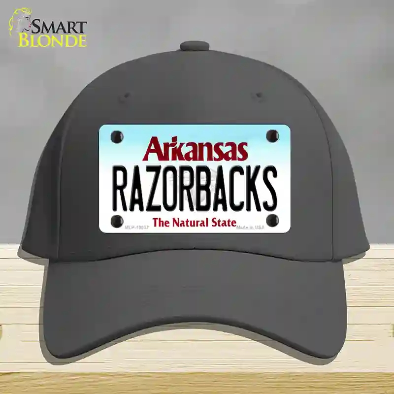 HAT04-MLP-10037 Razorbacks Arkansas Novelty License Plate Hat, Cotton - Charcoal