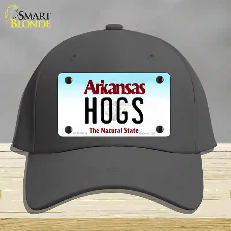 HAT04-MLP-10039 Hogs Arkansas Novelty License Plate Hat, Cotton - Charcoal