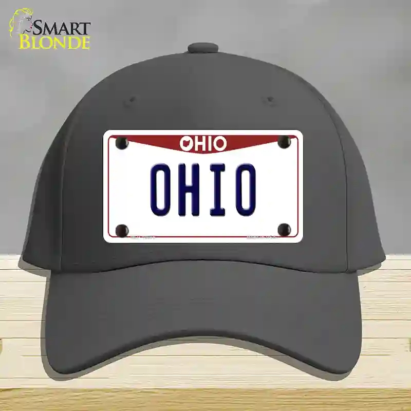 HAT04-MLP-10065 Ohio Maroon Novelty License Plate Hat, Cotton - Charcoal