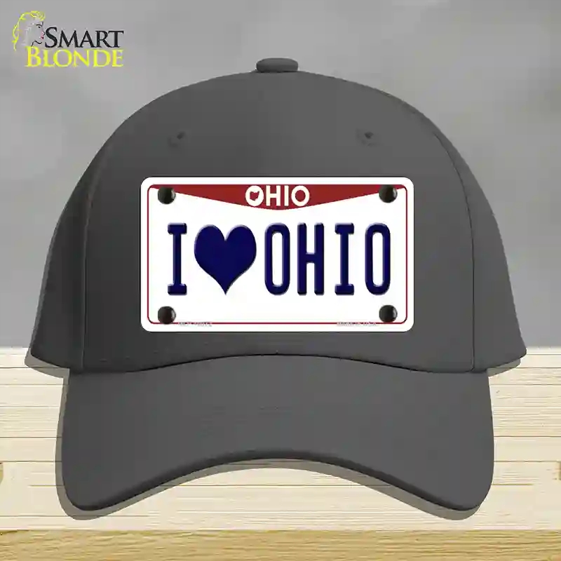 HAT04-MLP-10072 I Love Ohio Novelty License Plate Hat, Cotton - Charcoal