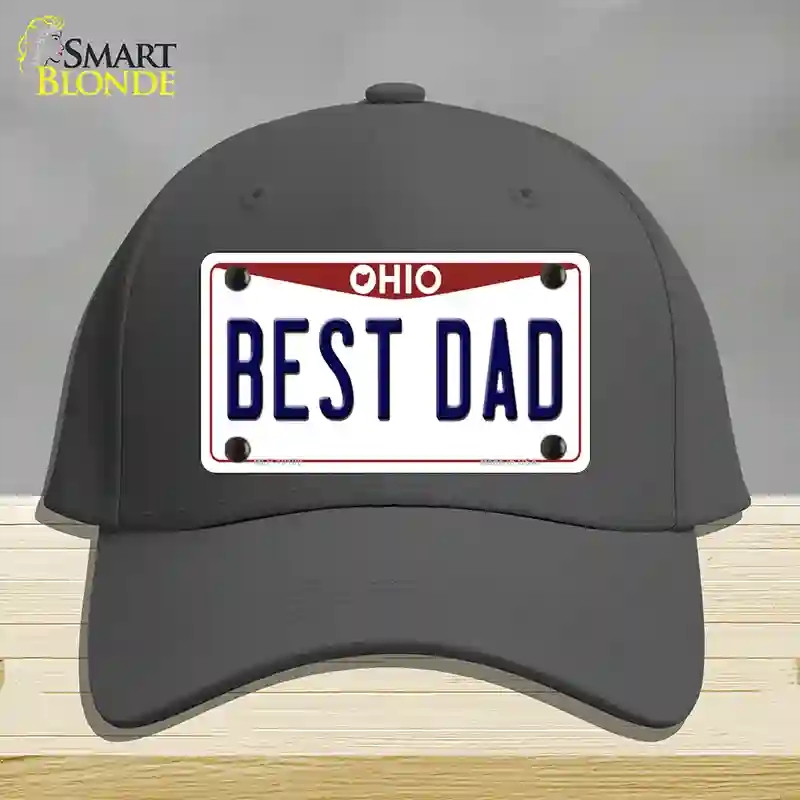 HAT04-MLP-10100 Best Dad Ohio Novelty License Plate Hat, Cotton - Charcoal