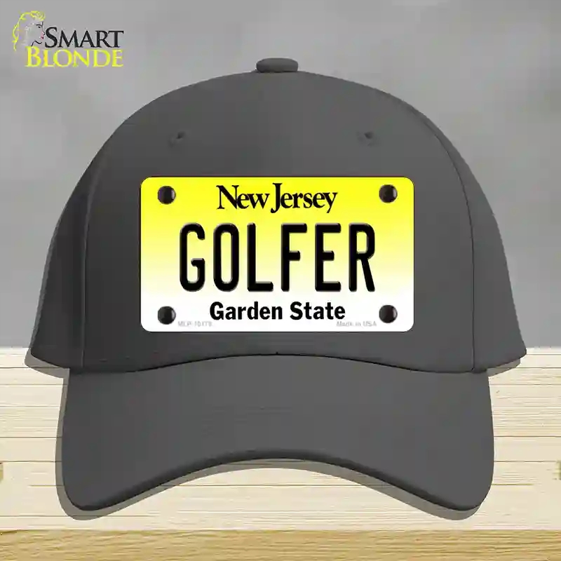 HAT04-MLP-10175 Golfer   Jersey Novelty License Plate Hat, Cotton - Charcoal