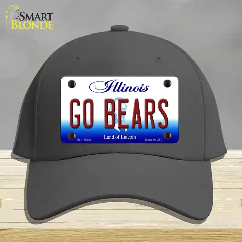 HAT04-MLP-10292 Go Bears Illinois Novelty License Plate Hat, Cotton - Charcoal