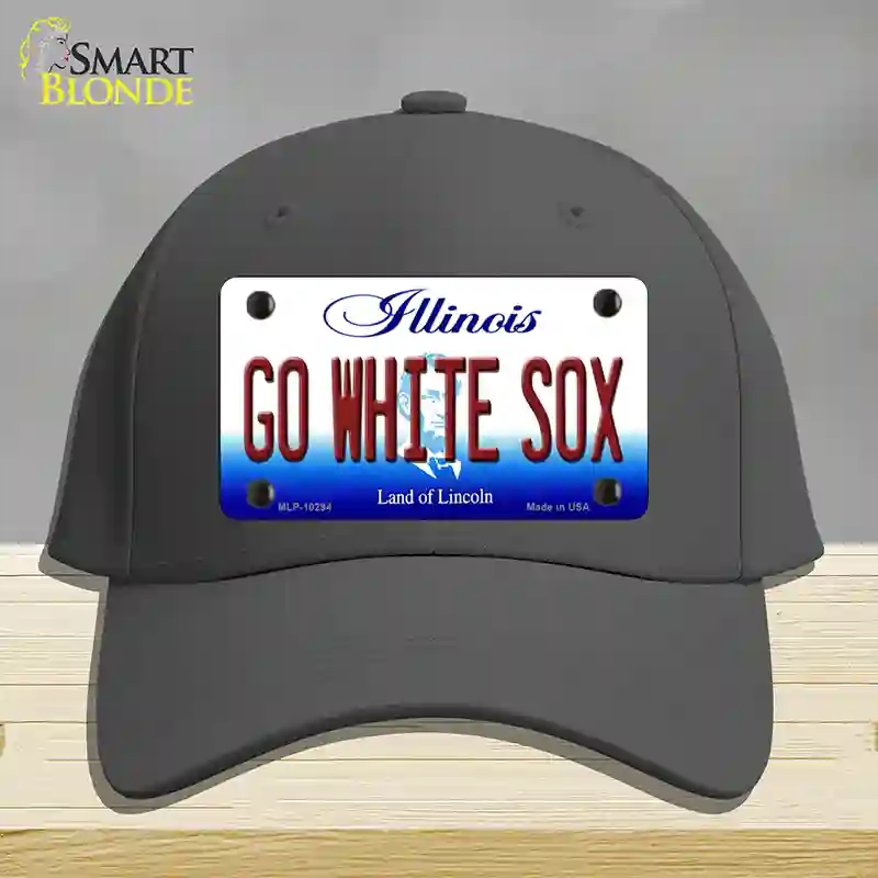 HAT04-MLP-10294 Go White Sox Illinois Novelty License Plate Hat, Cotton - Charcoal