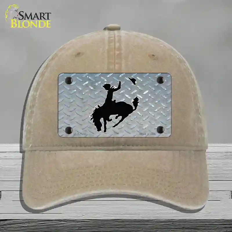 HAT09-MLP-1230 Bucking Bronco Novelty License Plate Hat, Unconstructed Cotton - Khaki