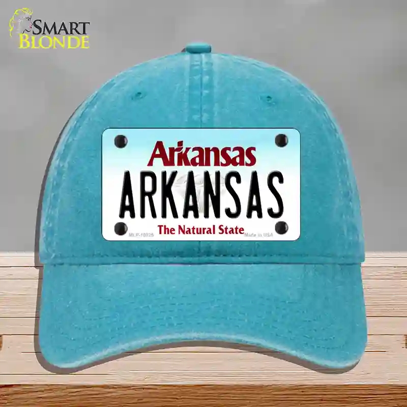 HAT10-MLP-10025 Arkansas Diamond Novelty License Plate Hat, Unconstructed Cotton - Lake Blue