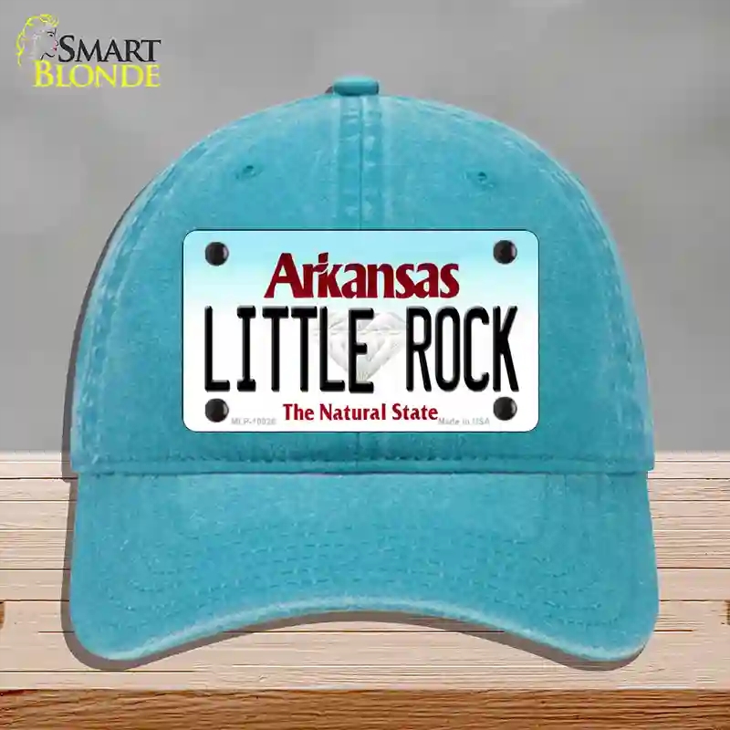HAT10-MLP-10026 Little Rock Arkansas Novelty License Plate Hat, Unconstructed Cotton - Lake Blue
