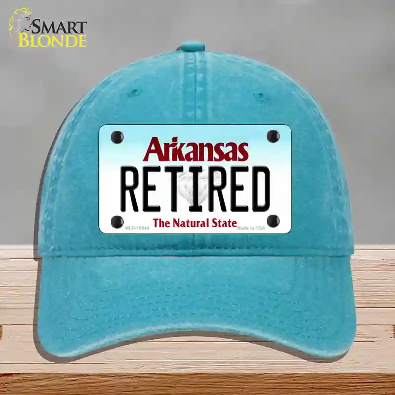 HAT10-MLP-10044 Retired Arkansas Novelty License Plate Hat, Unconstructed Cotton - Lake Blue