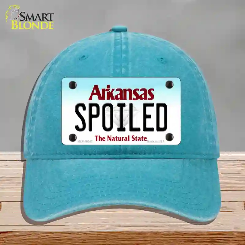HAT10-MLP-10047 Spoiled Arkansas Novelty License Plate Hat, Unconstructed Cotton - Lake Blue